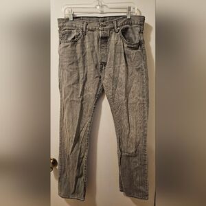 Levis 501 Straight Leg Button Fly Cotton Gray Jeans Men's Size 34x32